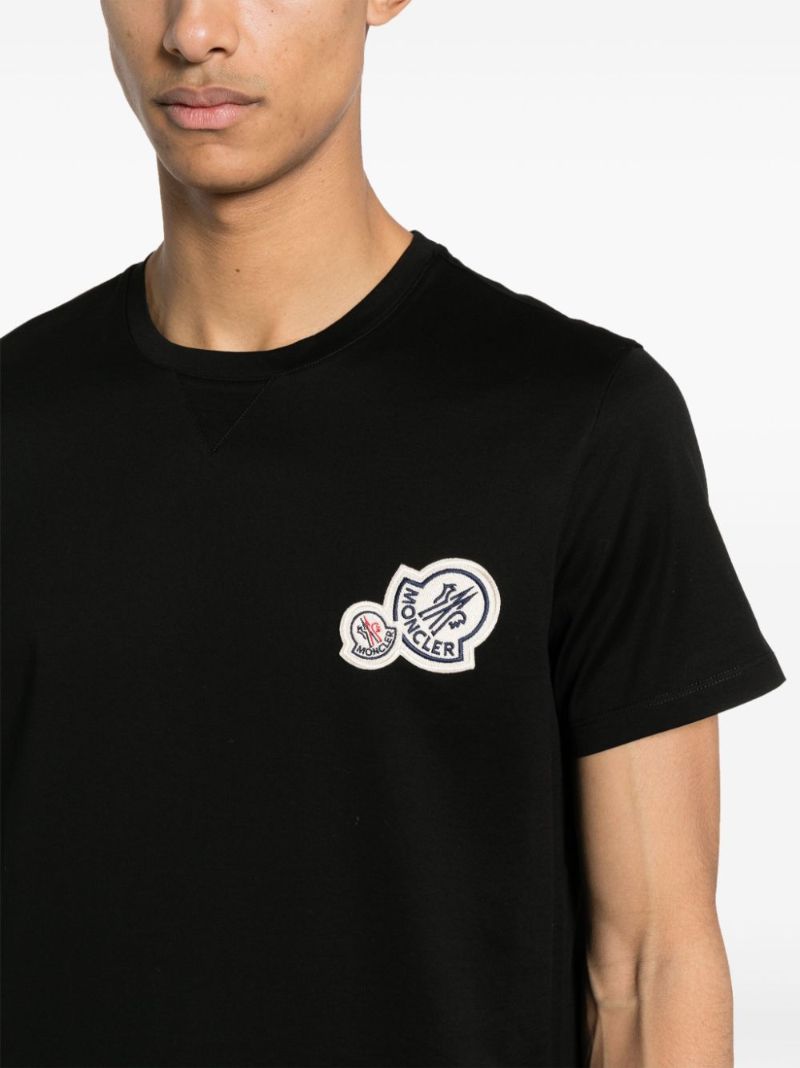 Black Logo-appliquÃ_x0083_Â© Cotton T-shirt