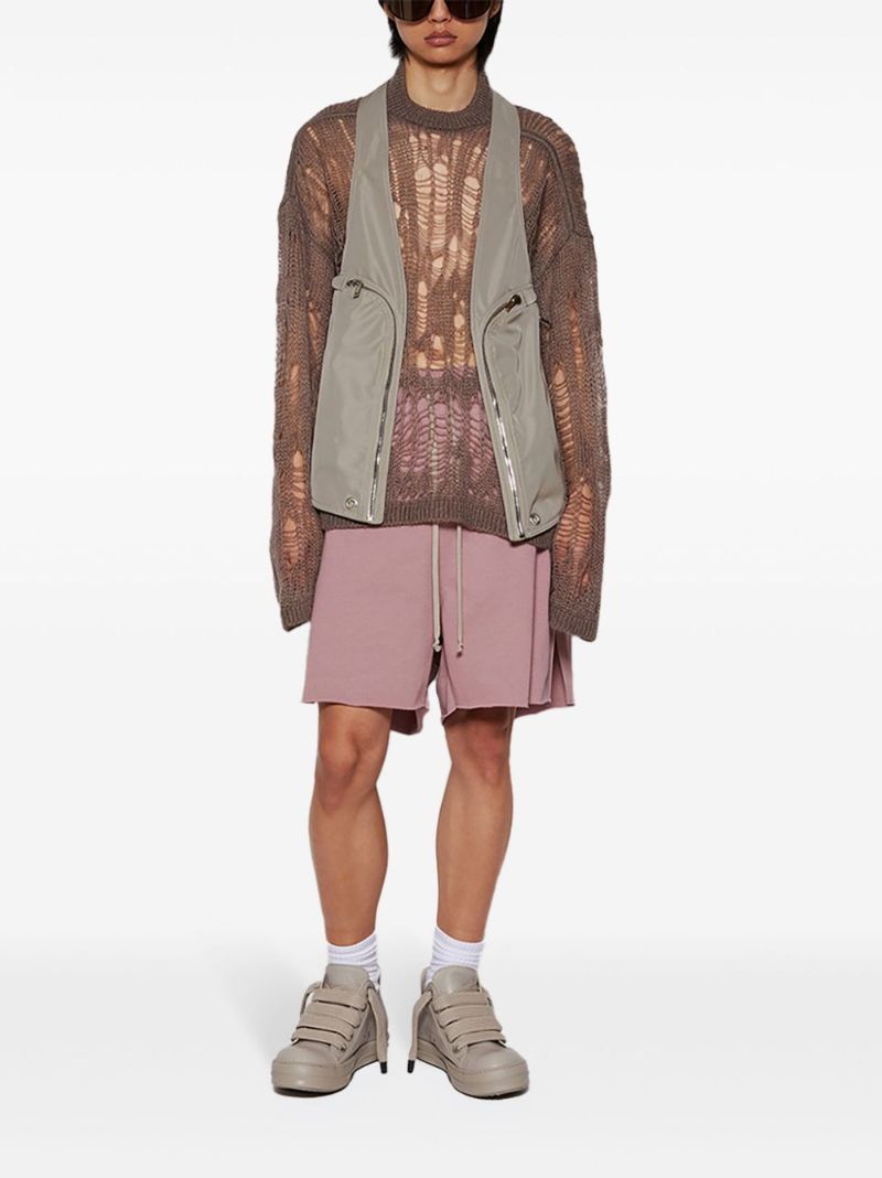 Pink Drop-crotch Track Shorts