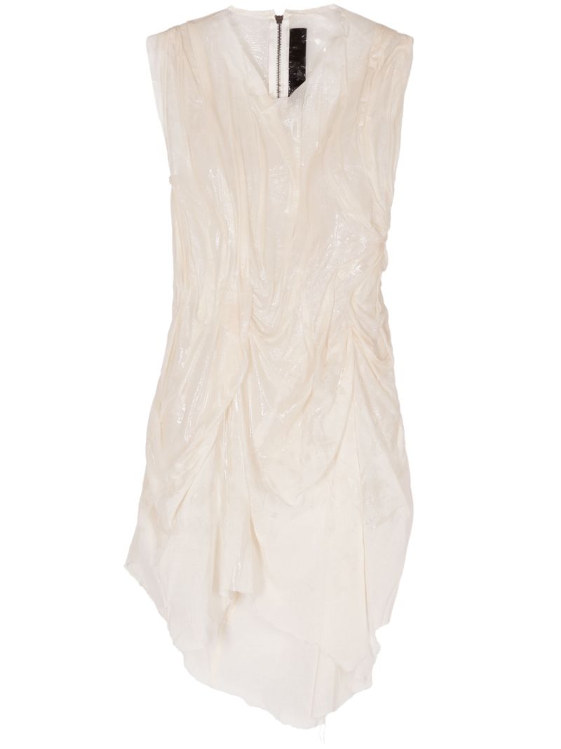 Ivory White Wet Effect Minidress