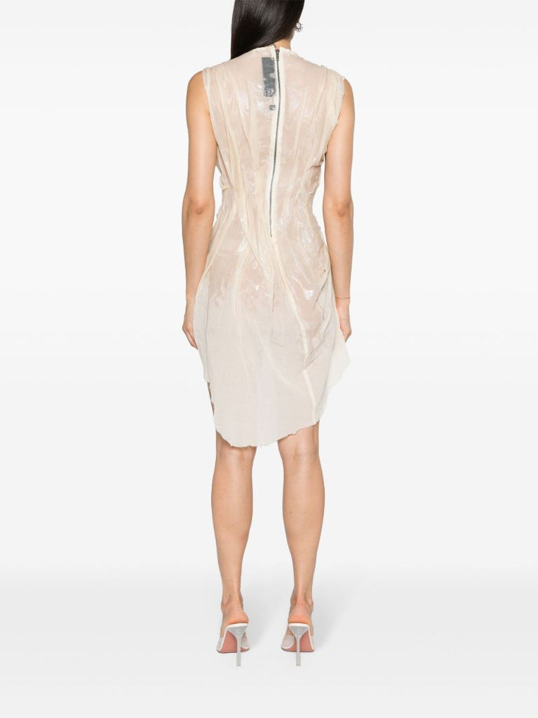Ivory White Wet Effect Minidress
