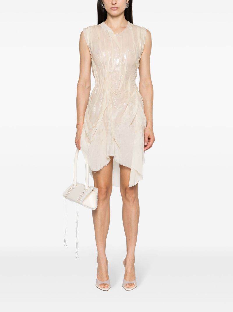 Ivory White Wet Effect Minidress