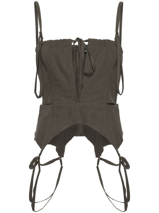 Algae Green Front Slit Top
