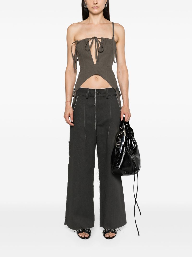 Algae Green Front Slit Top