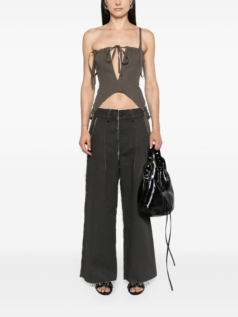 Algae Green Front Slit Top