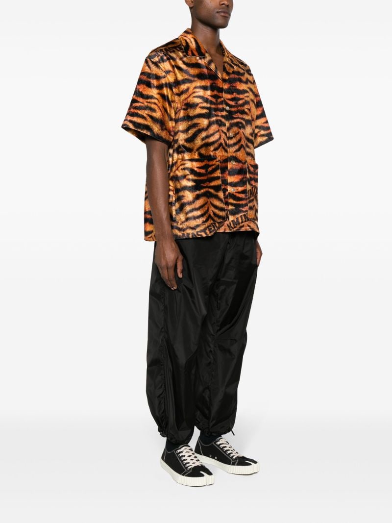Brown Tiger-print Velvet Shirt