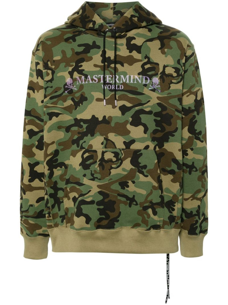 Green Camouflage-print Cotton Hoodie