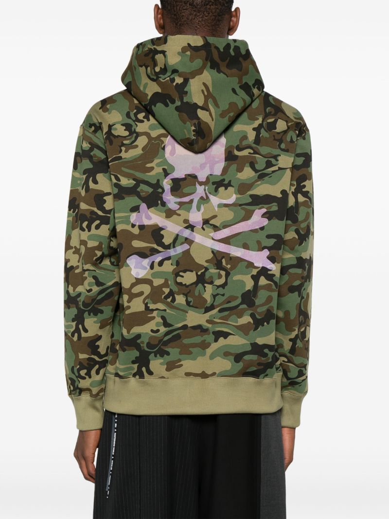 Green Camouflage-print Cotton Hoodie