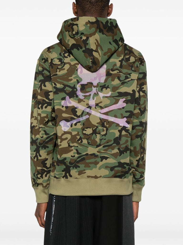 Green Camouflage-print Cotton Hoodie