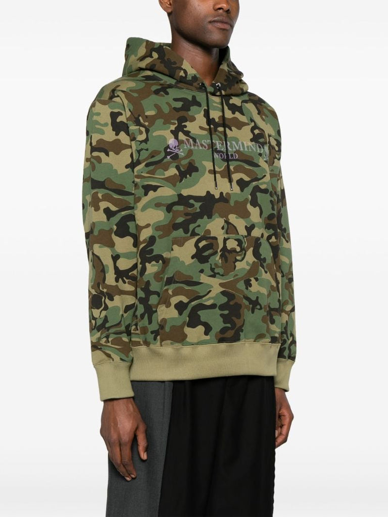 Green Camouflage-print Cotton Hoodie