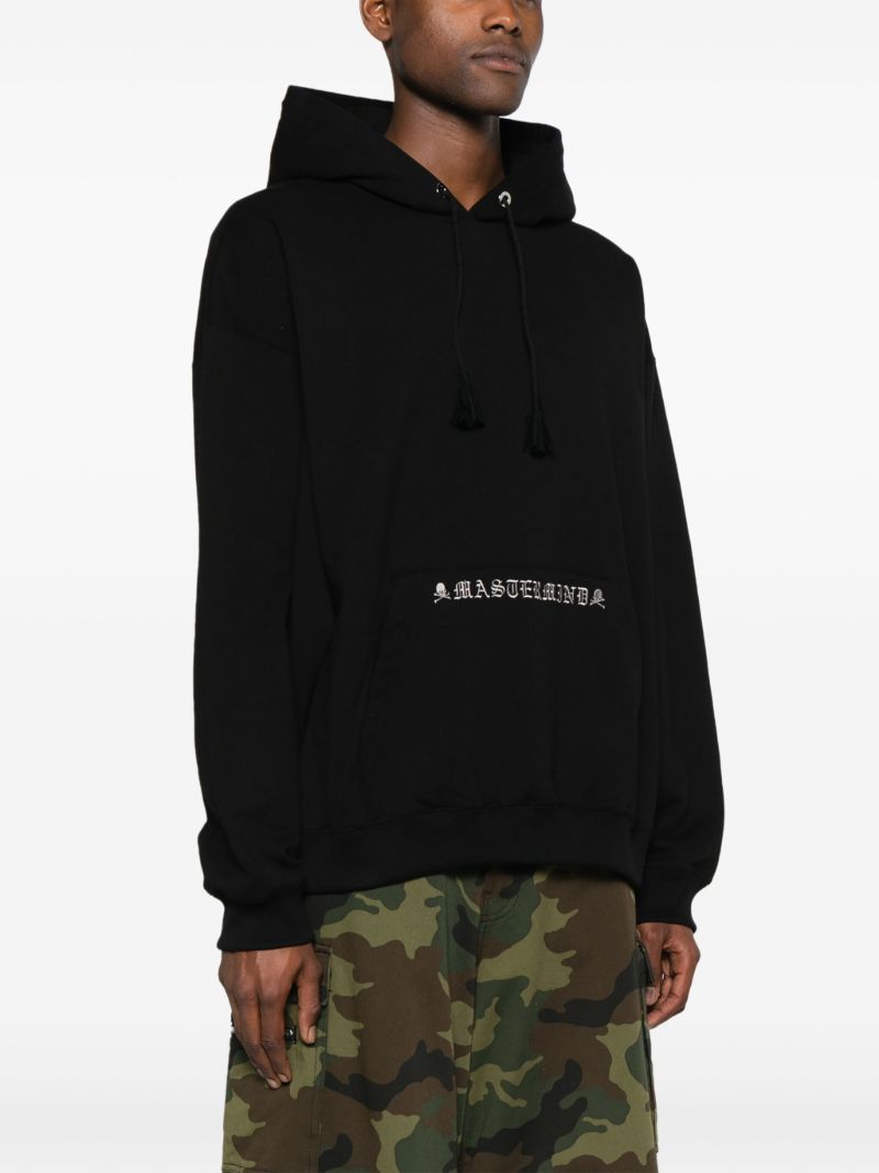 Black Logo-embroidered Cotton Hoodie