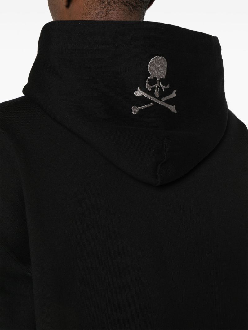 Black Logo-embroidered Cotton Hoodie