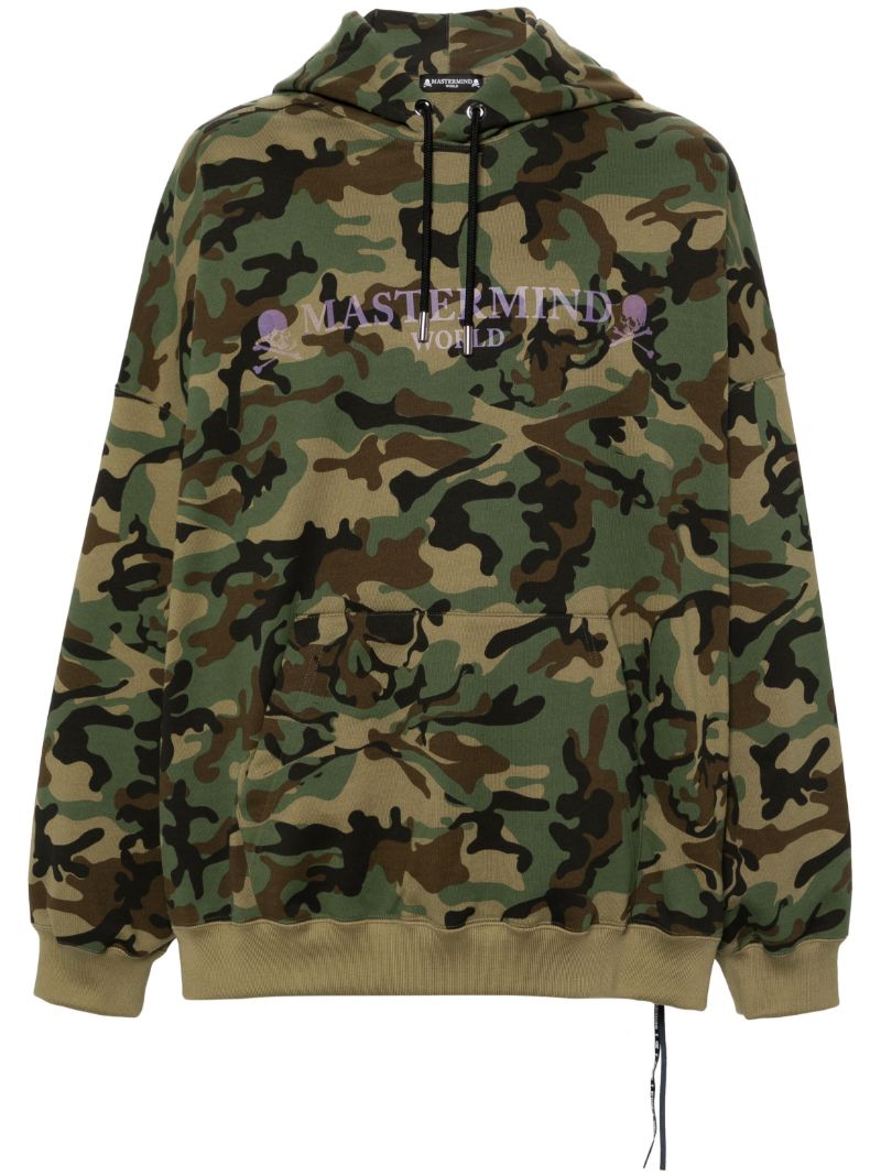 Green Camouflage-print Skull Hoodie