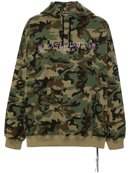 Green Camouflage-print Skull Hoodie
