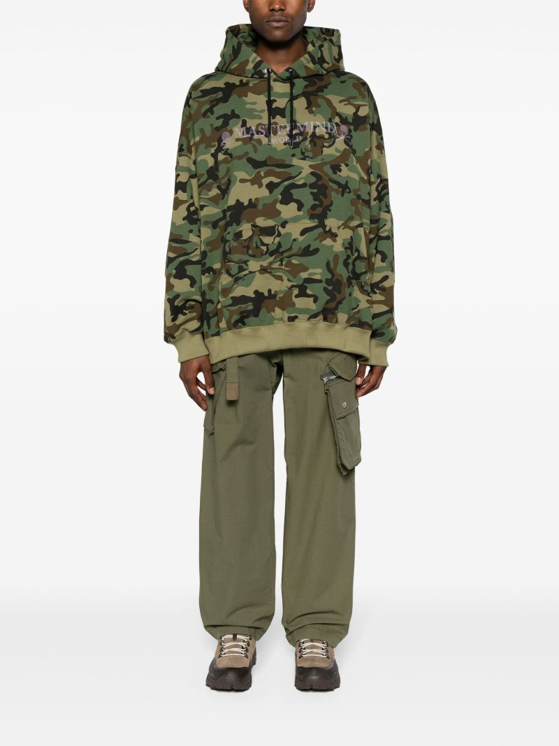 Green Camouflage-print Skull Hoodie