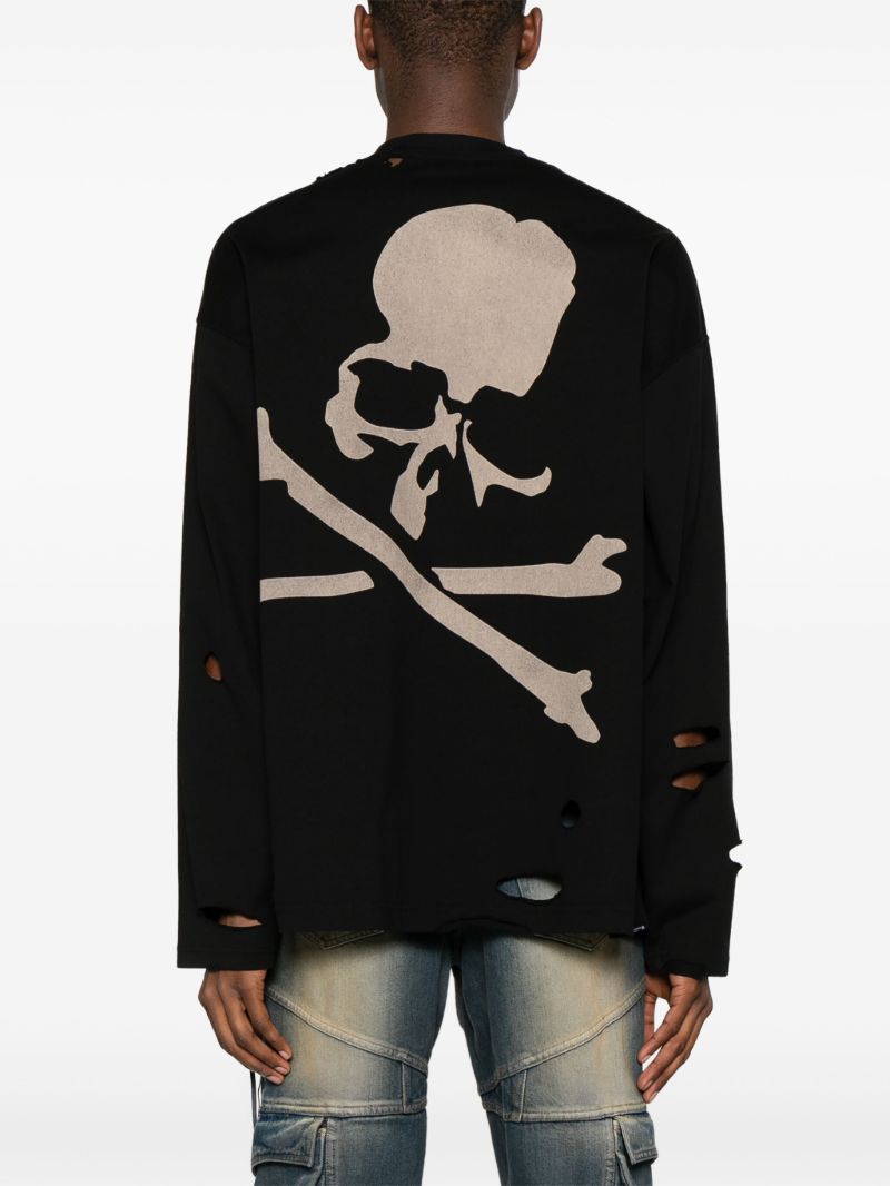 Black Cut-out Logo-print T-shirt