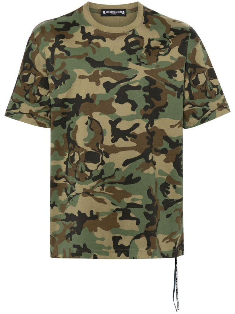 Green Camouflage-print Cotton T-shirt