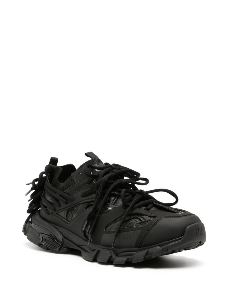 Black Panelled Rear Lace-up Low-top Sneakers