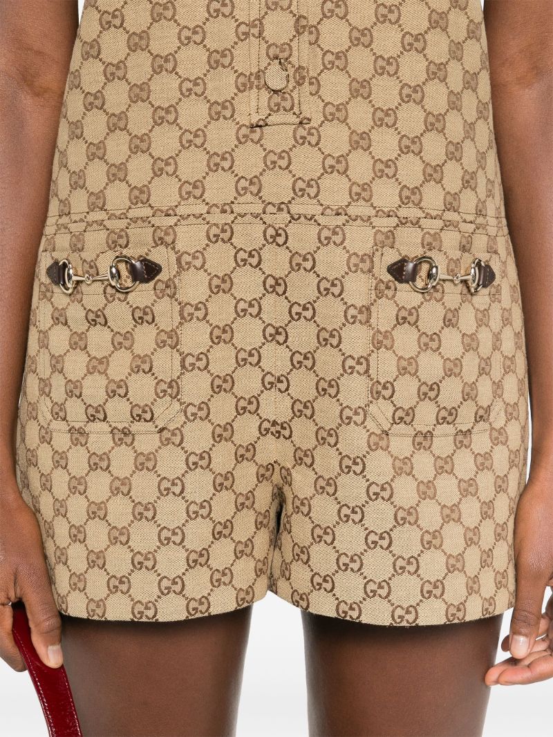 Brown Gg Supreme Canvas Playsuit