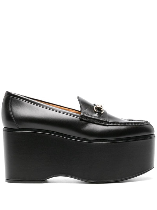 Black Horsebit 90 Platform Loafers