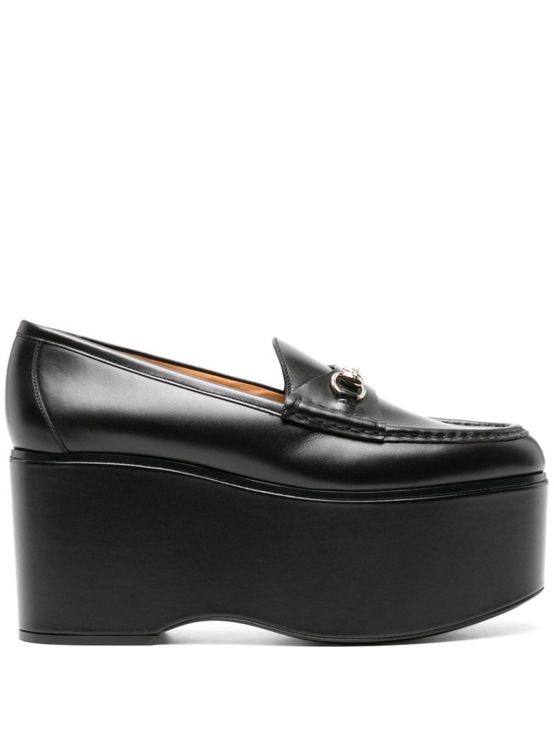 Black Horsebit 90 Platform Loafers