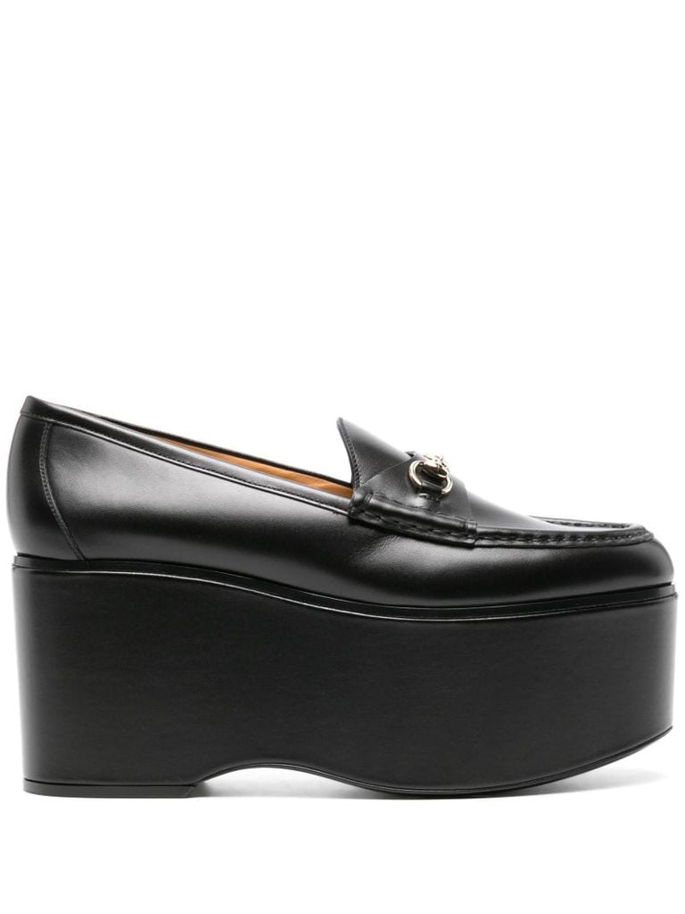 Black Horsebit 90 Platform Loafers