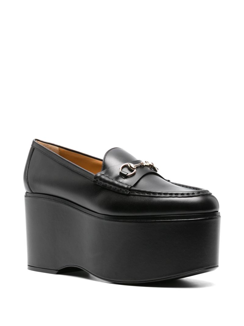 Black Horsebit 90 Platform Loafers