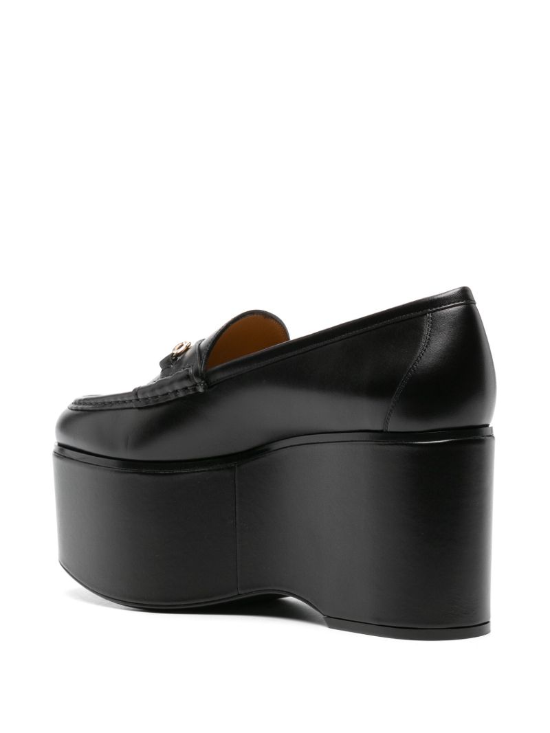 Black Horsebit 90 Platform Loafers