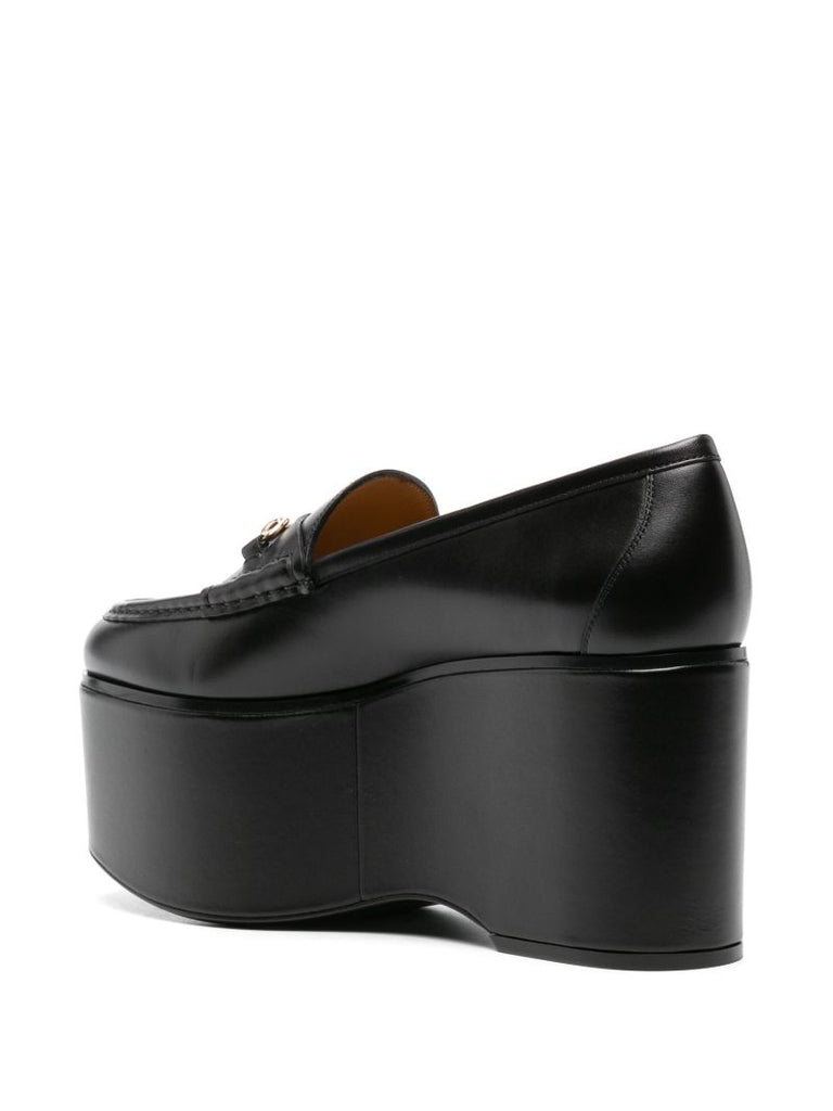 Black Horsebit 90 Platform Loafers