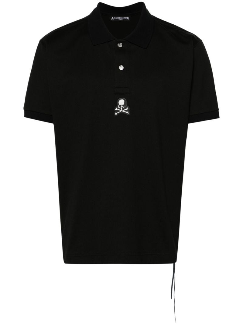 Black Skull-appliquÃ_x0083_Â© Polo Shirt