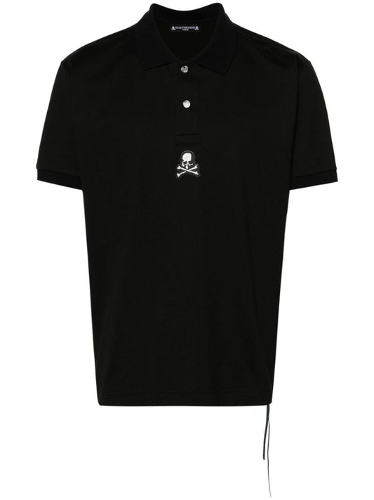 Black Skull-appliquÃ_x0083_Â© Polo Shirt