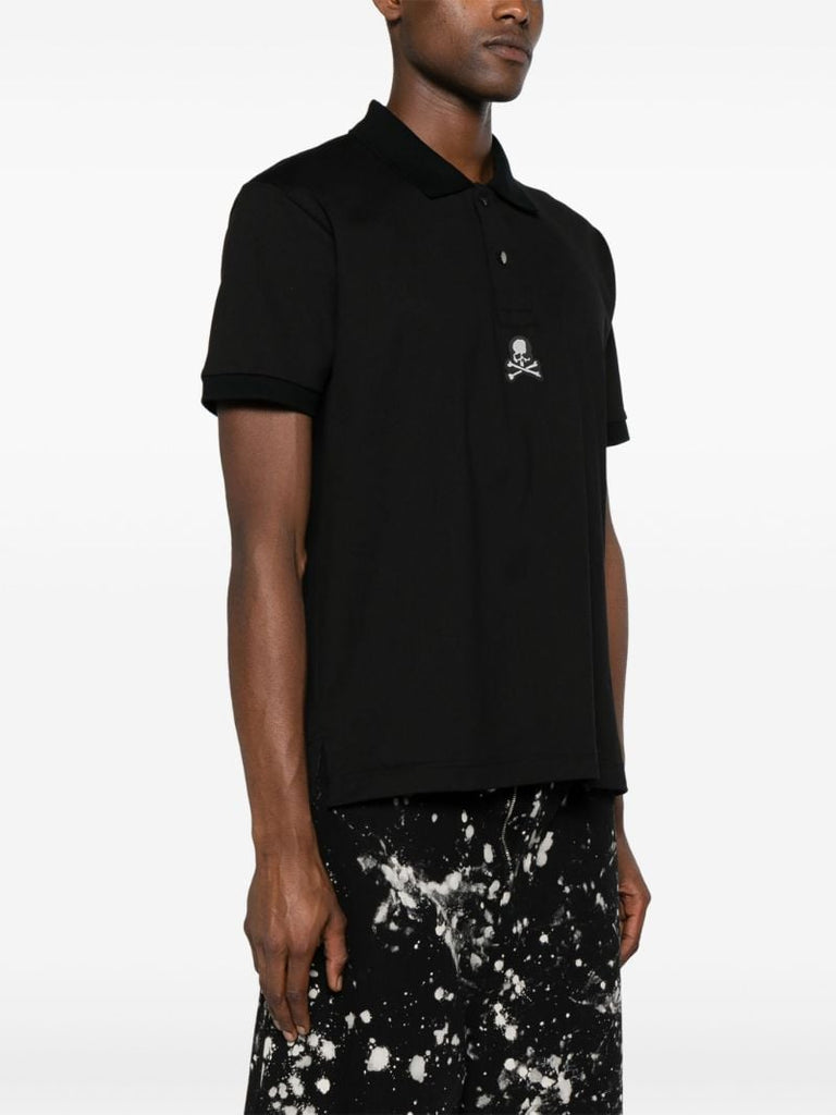 Black Skull-appliquÃ_x0083_Â© Polo Shirt