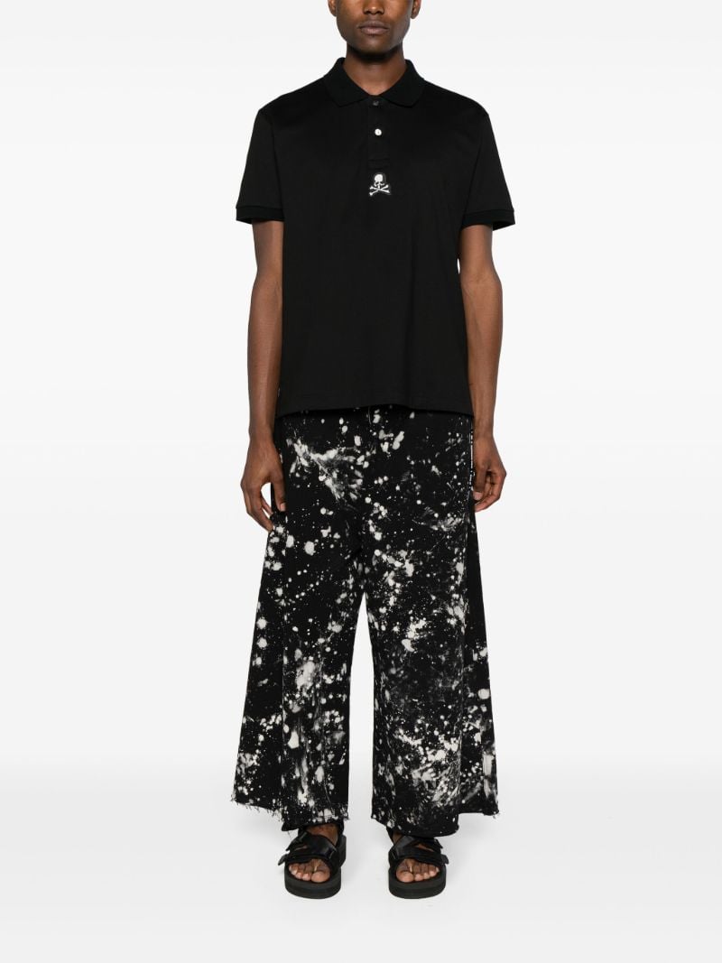 Black Skull-appliquÃ_x0083_Â© Polo Shirt