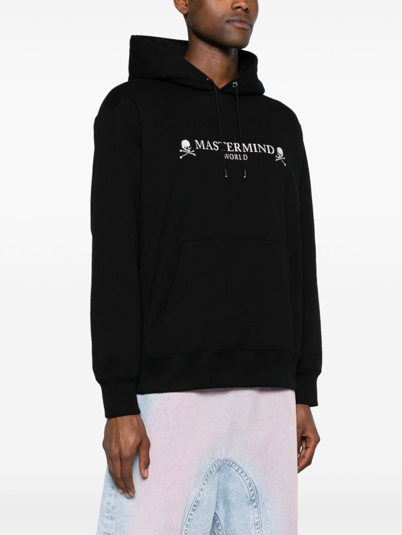 Black Skull-print Cotton Hoodie