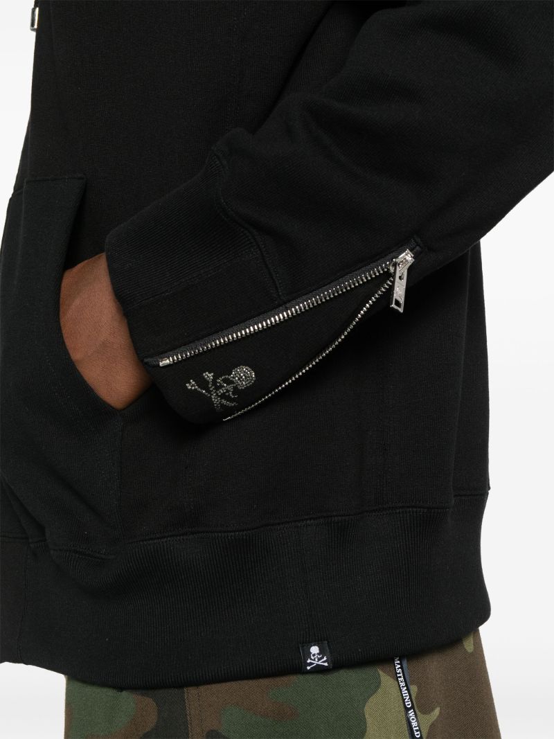Black Crystal Skull-embellished Hoodie