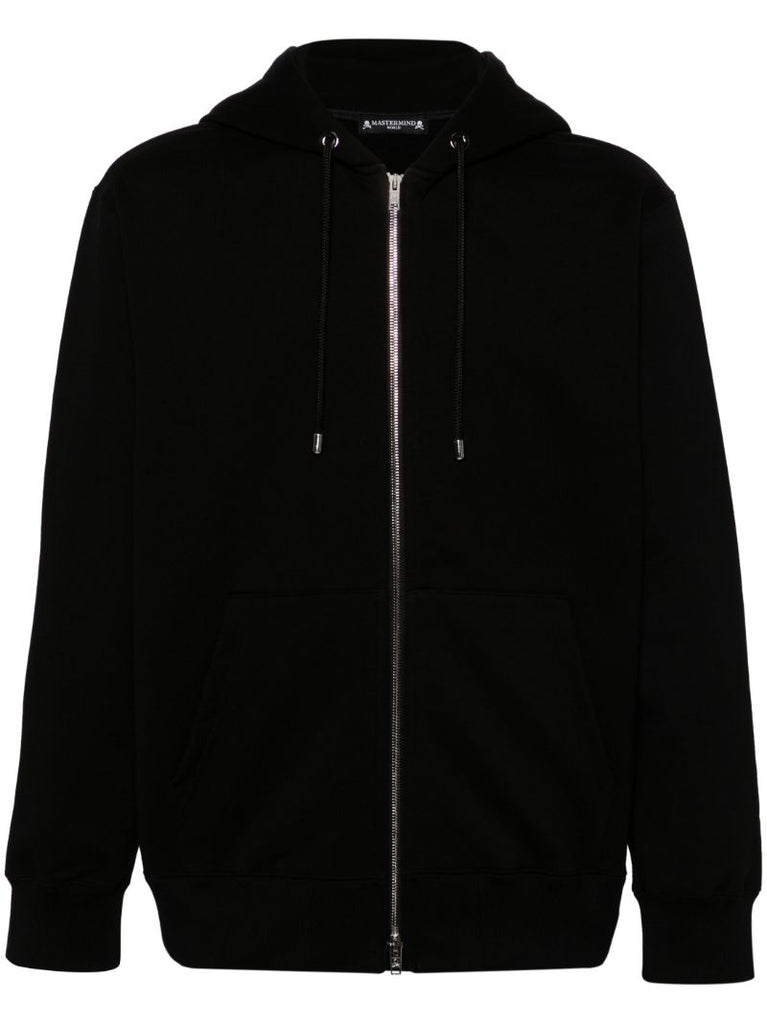 Black Crystal Skull-embellished Hoodie