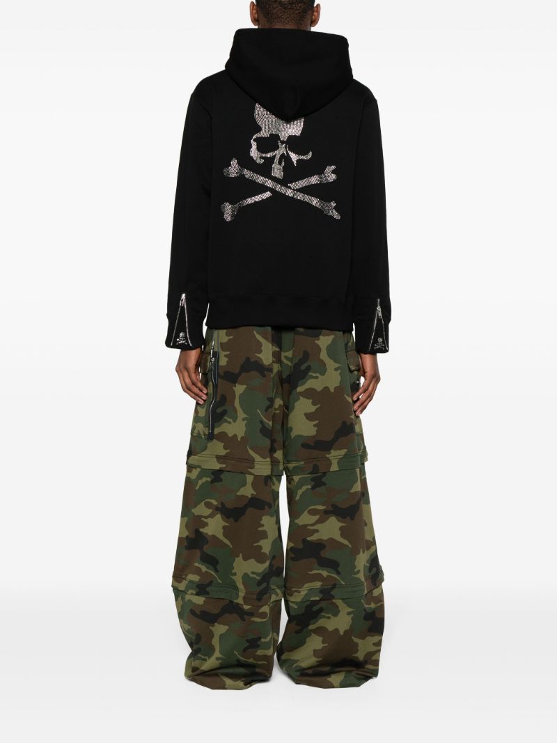 Black Crystal Skull-embellished Hoodie