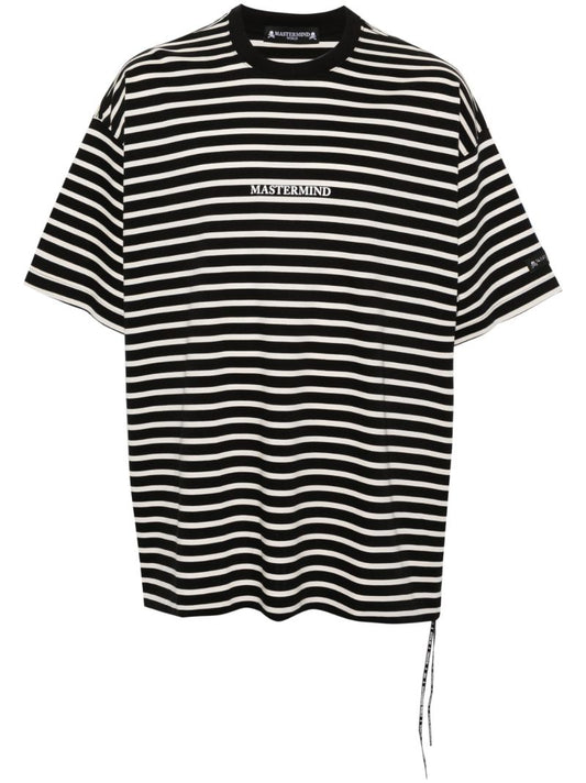 Black Striped Cotton T-shirt