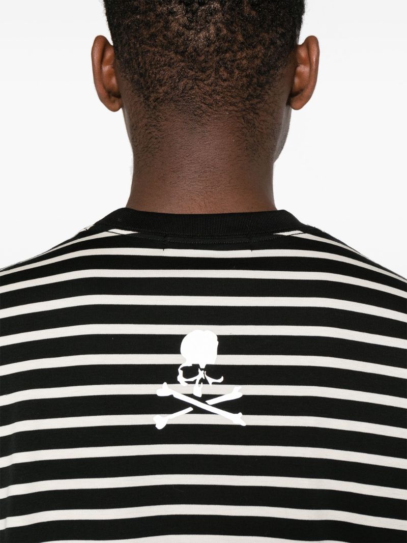 Black Striped Cotton T-shirt