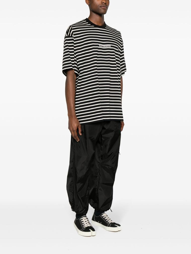Black Striped Cotton T-shirt