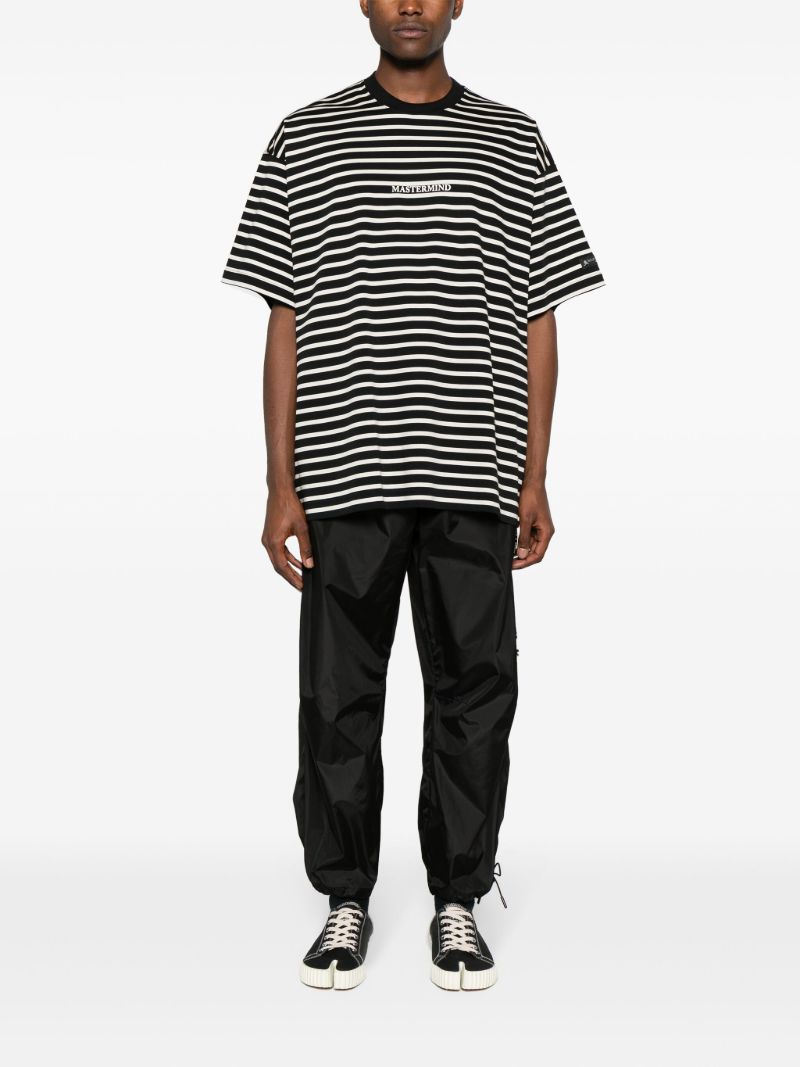 Black Striped Cotton T-shirt