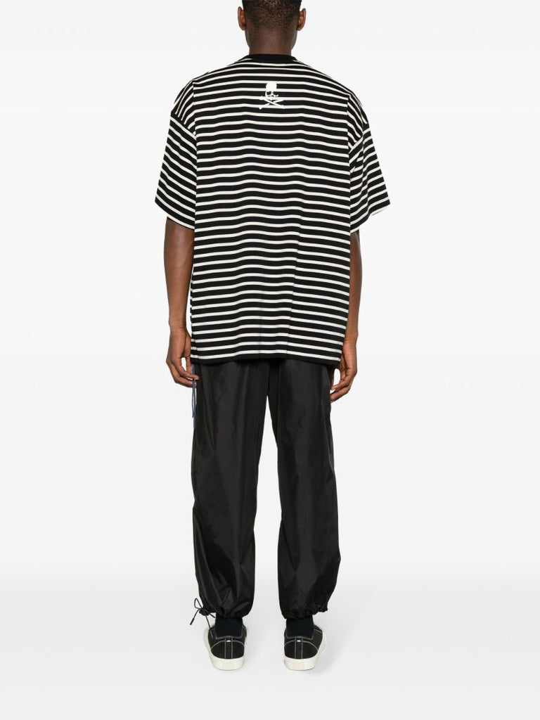 Black Striped Cotton T-shirt