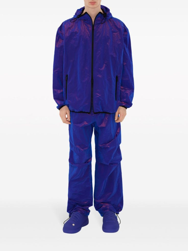 Purple Ekd-embroidered Hooded Jacket