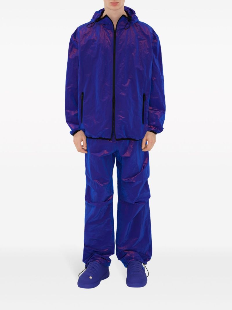 Purple Ekd-embroidered Hooded Jacket