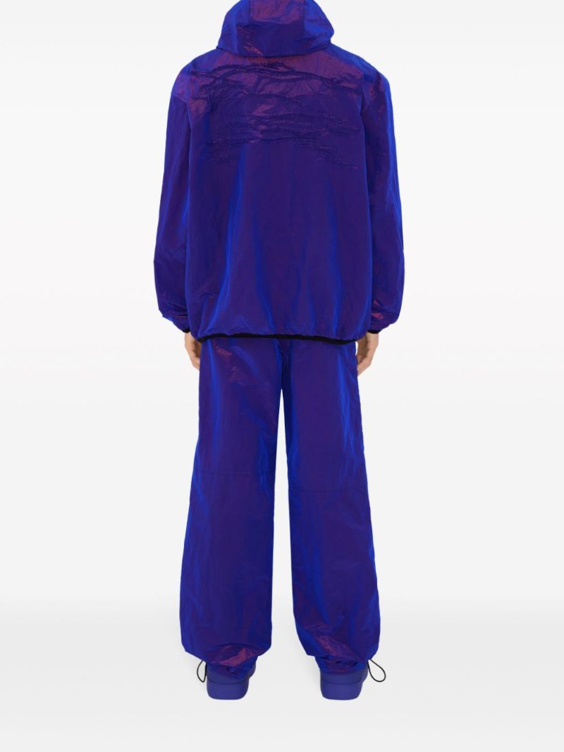 Purple Ekd-embroidered Hooded Jacket