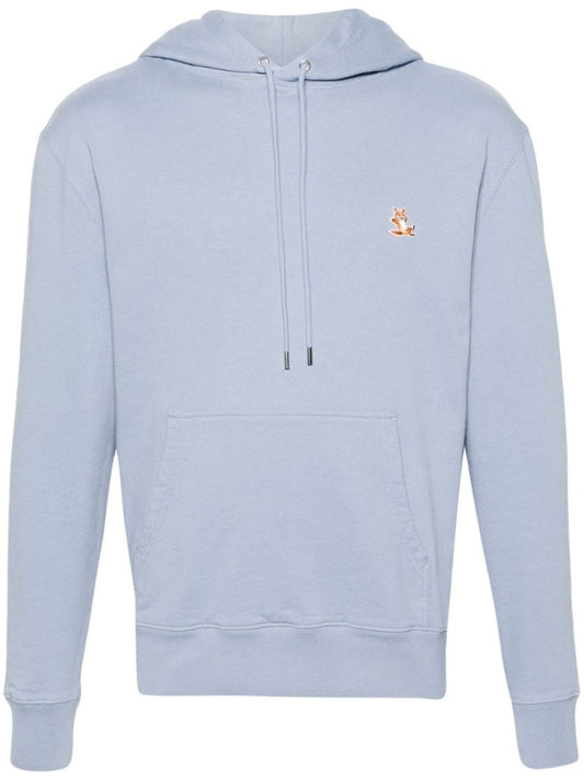 Blue Chillax Fox Cotton Hoodie
