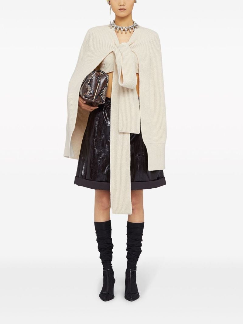 Neutral Ribbed-knit Cape
