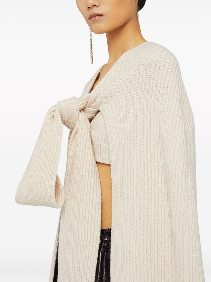 Neutral Ribbed-knit Cape