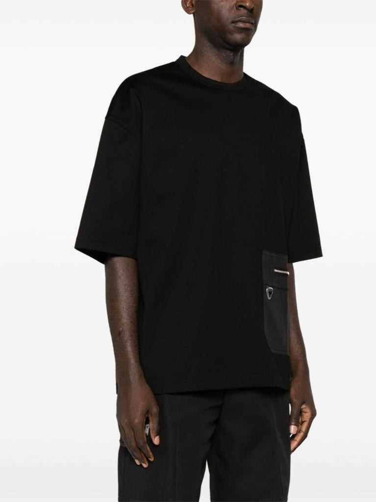Black Zip-pocket Cotton T-shirt