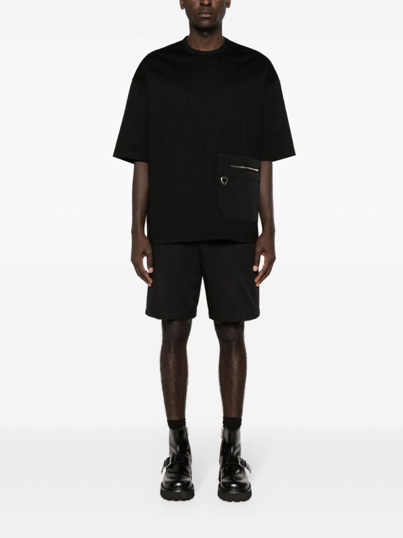 Black Zip-pocket Cotton T-shirt