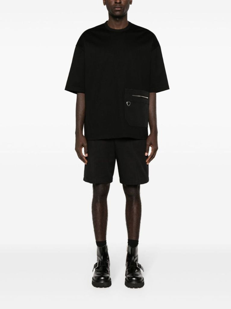 Black Zip-pocket Cotton T-shirt